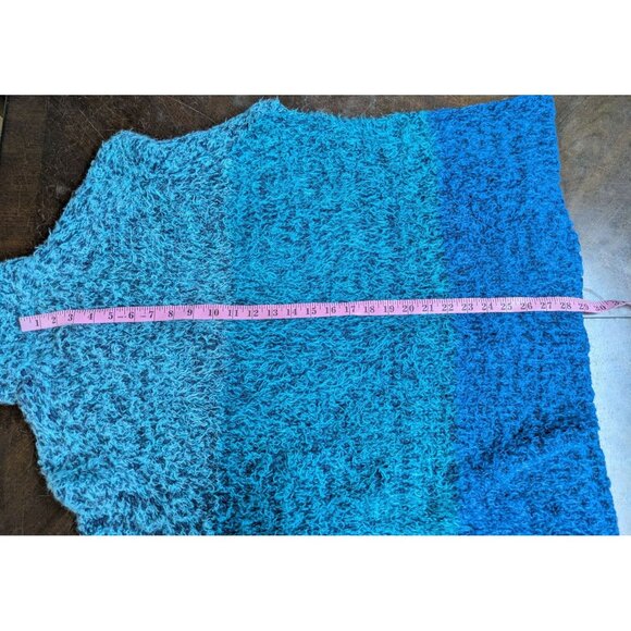 Sigrid Olsen Women's Blue & Teal Ombre Fuzzy knit cardigan Size 1X - Picture 9 of 12